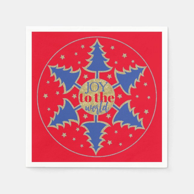 Christmas Circle of Trees Napkins (Front)