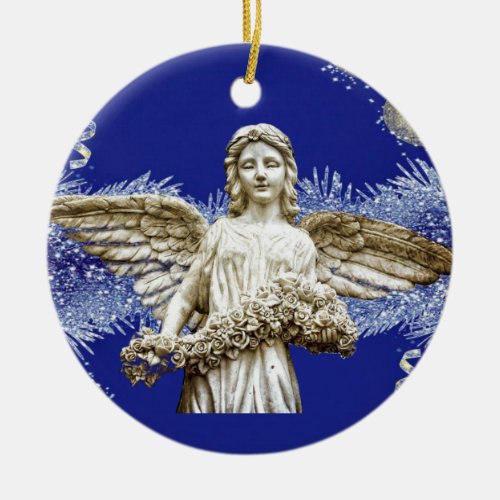 Christmas Circle Ornament Christmas Angel Ceramic Ornament