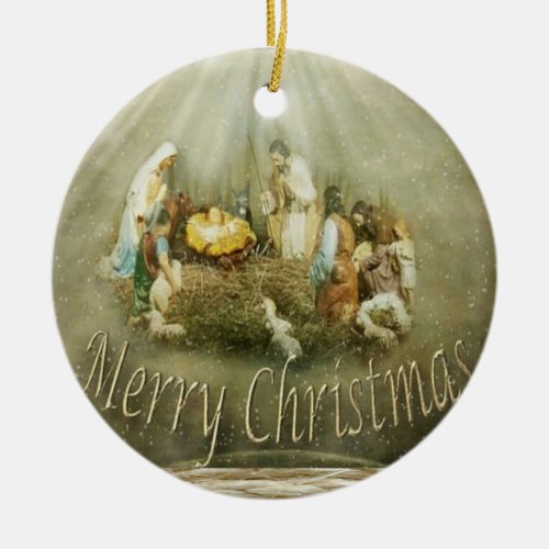 Christmas Circle Ornament Jesus Christ Ceramic Ornament