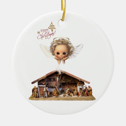 Christmas Circle Ornament Jesus Christ Ceramic Ornament