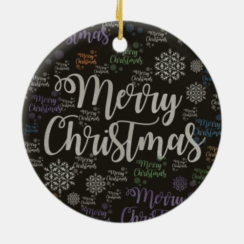 Christmas Circle Ornament Merry Christmas Ceramic Ornament