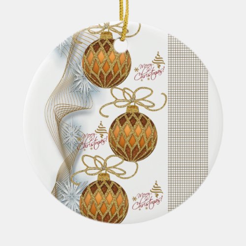 Christmas Circle Ornament Merry Christmas Ceramic Ornament