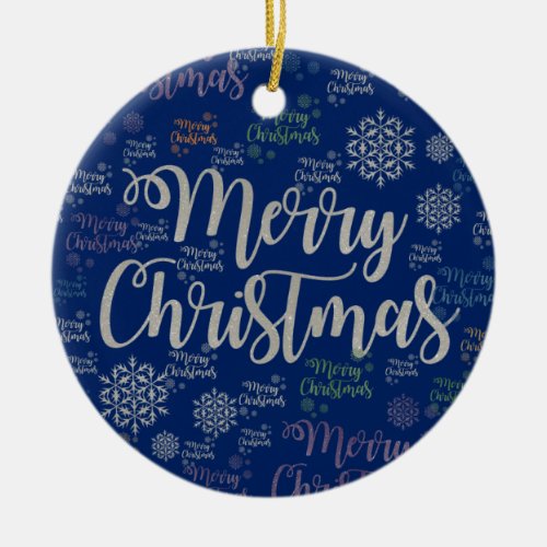 Christmas Circle Ornament Merry Christmas Ceramic Ornament