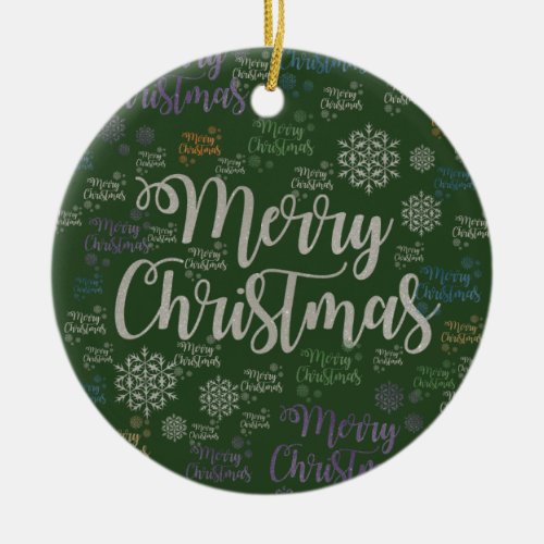 Christmas Circle Ornament Merry Christmas Ceramic Ornament