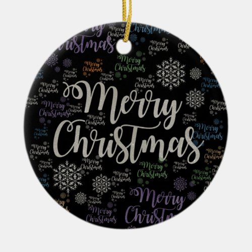 Christmas Circle Ornament Merry Christmas Ceramic Ornament