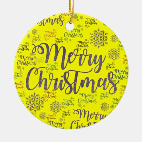 Christmas Circle Ornament Merry Christmas Ceramic Ornament