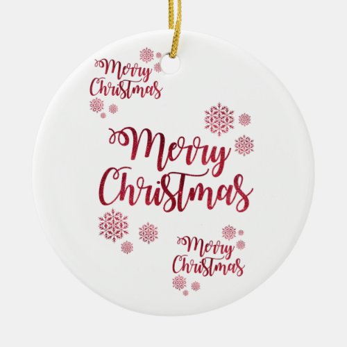 Christmas Circle Ornament Merry Christmas Ceramic Ornament