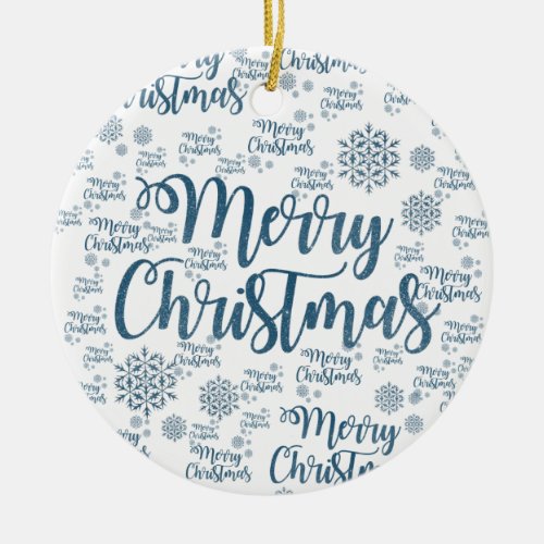 Christmas Circle Ornament Merry Christmas Ceramic Ornament