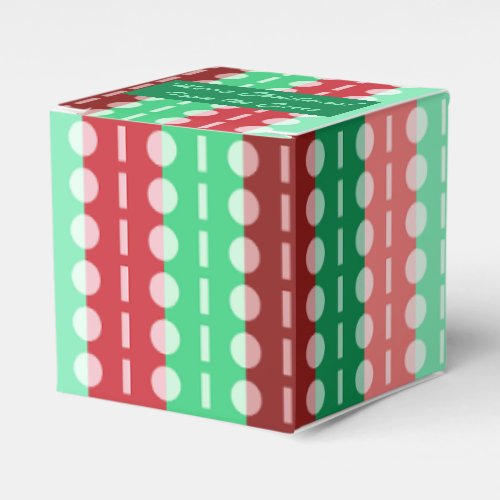 Christmas Circles on Stripes Red and Green Classic Favor Boxes