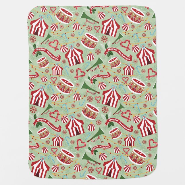 Christmas Circus Baby Blanket (Front)