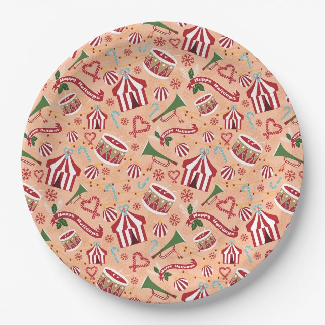 Christmas Circus Paper Plates (Front)