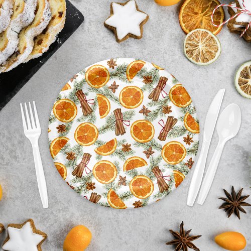 Christmas Citrus and Spice Holiday Paper Plates