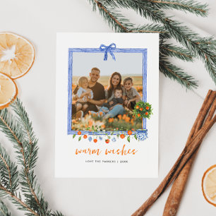 Christmas Citrus Botanical Floral   Holiday Photo Card