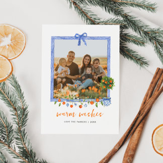 Christmas Citrus Botanical Floral | Holiday Photo Card
