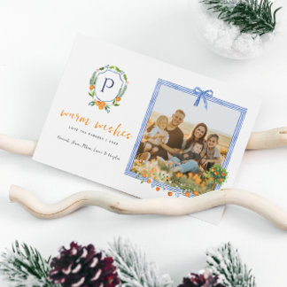 Christmas Citrus Botanical Floral | Holiday Photo Card