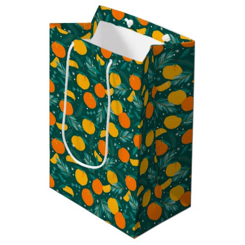 Christmas Citrus fruit pattern Tissue Paper Medium Gift Bag