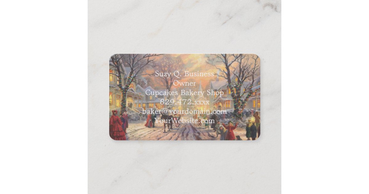 Christmas city christmas village business card Zazzle