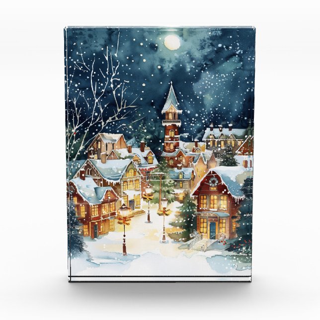 Christmas  city in the snow photo block (Front)