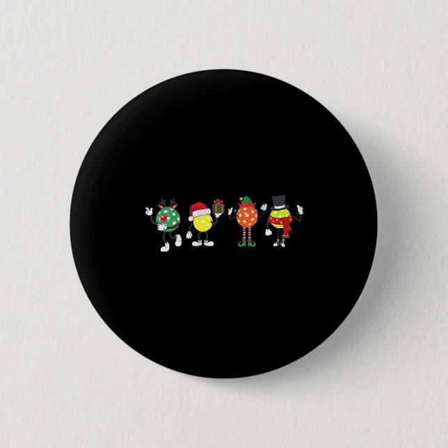 Christmas Ckleball Player Xmas Santa Reindeer Elf  Button (Front)