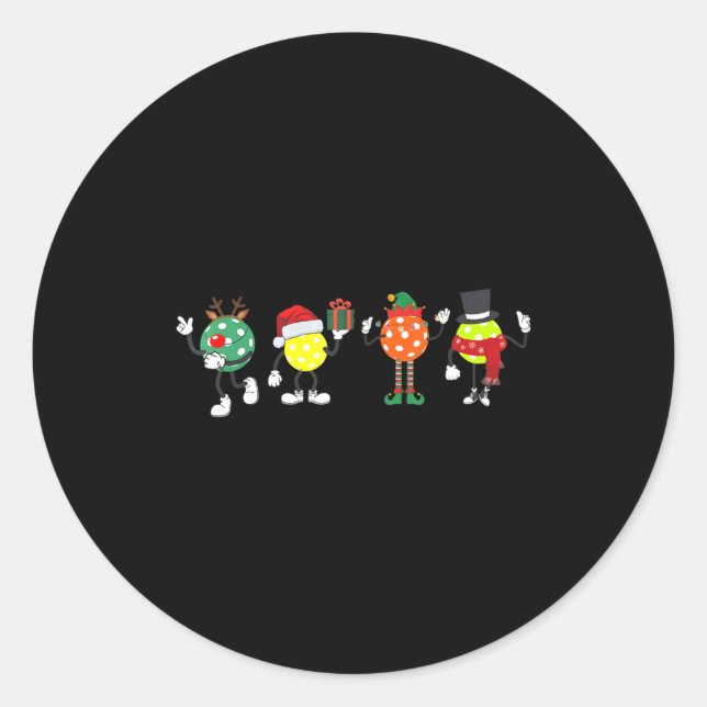 Christmas Ckleball Player Xmas Santa Reindeer Elf  Classic Round Sticker (Front)