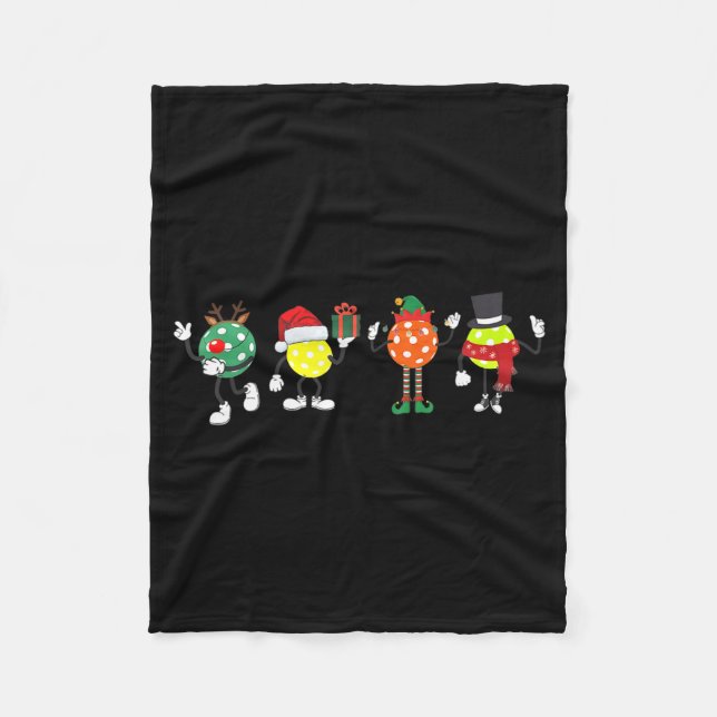 Christmas Ckleball Player Xmas Santa Reindeer Elf  Fleece Blanket (Front)
