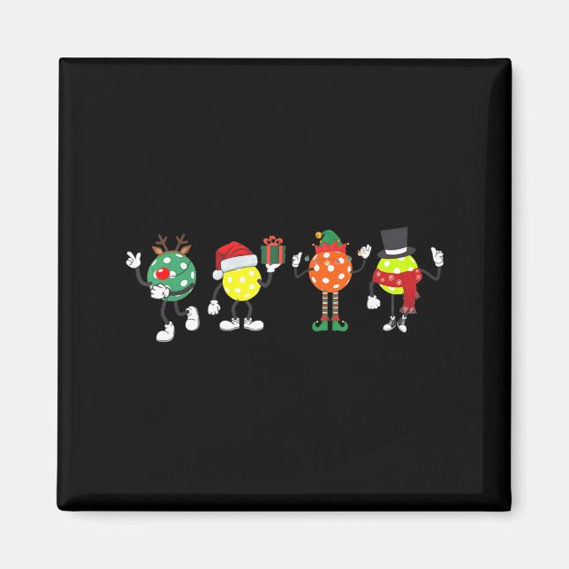 Christmas Ckleball Player Xmas Santa Reindeer Elf  Magnet (Front)