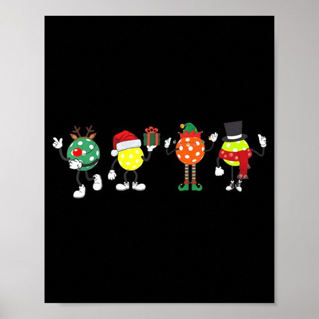 Christmas Ckleball Player Xmas Santa Reindeer Elf  Poster (Front)
