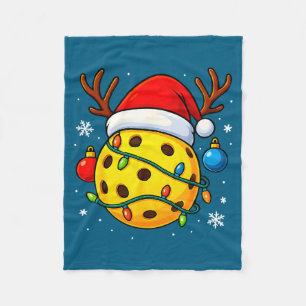 Christmas Ckleball Santa Hat Lights Srts Xmas Paja Fleece Blanket