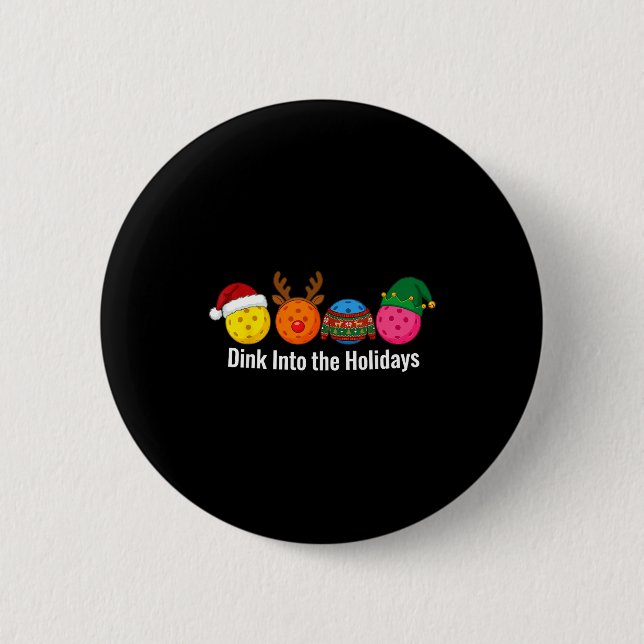 Christmas Ckleball Santa Reindeer Elf Ugly Xmas Sw Button (Front)
