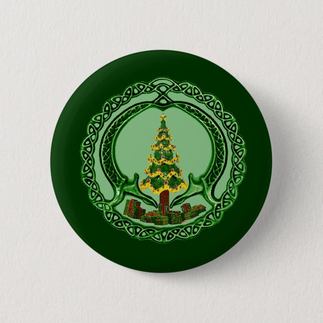 Christmas Claddagh Pinback Button (Front)