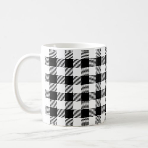 Christmas classic Buffalo check plaid pattern BW Coffee Mug