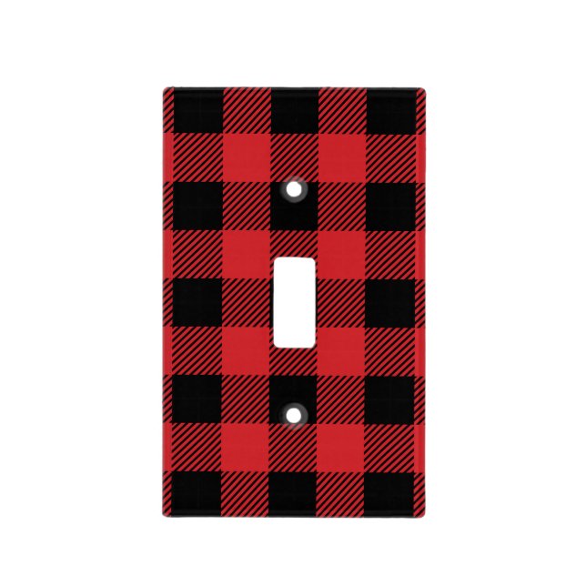 Christmas classic Buffalo check plaid pattern Light Switch Cover (Front)