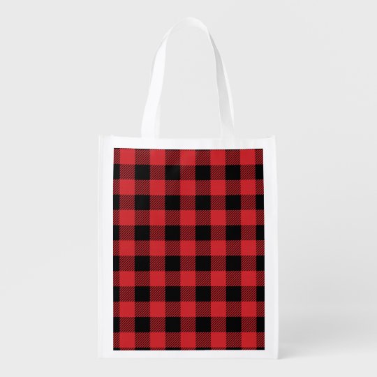 plaid reusable shopping bags