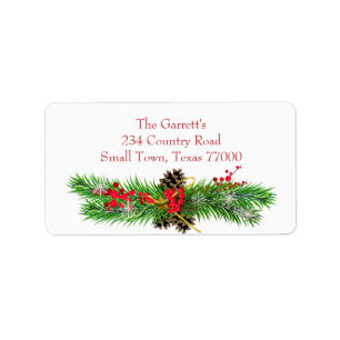 Christmas Classic Holly Berry Personalized Address Label