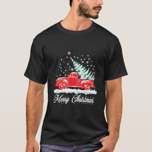 Christmas Classic Old Red Truck Vintage Pick Up Xm T_Shirt