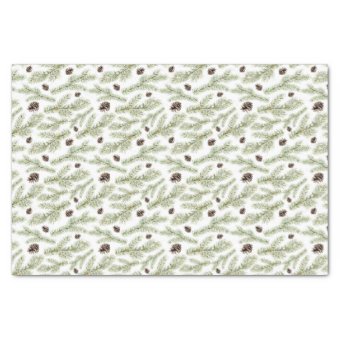 Christmas | Classic Pinecone Pattern Tissue Paper | Zazzle