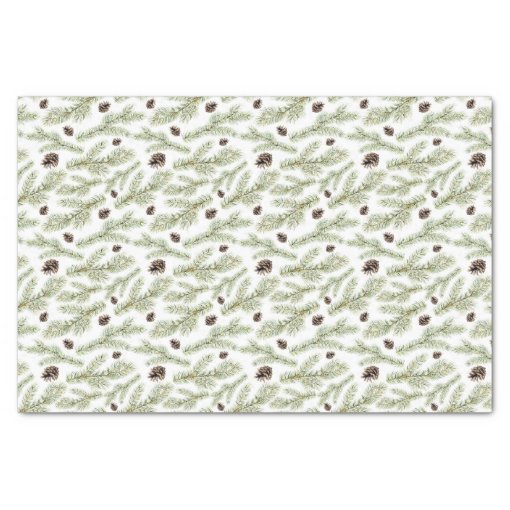 Christmas | Classic Pinecone Pattern Tissue Paper | Zazzle