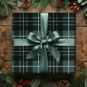 Christmas Classic Plaid Dark Green Holiday Tartan Wrapping Paper