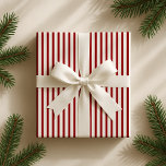 Christmas classic red /Off-white striped  Wrapping Paper<br><div class="desc">Christmas classic red /Off-white striped Wrapping Paper</div>