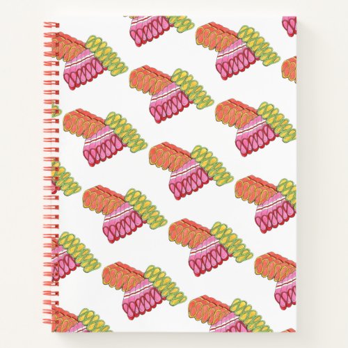 Christmas Classic Ribbon Candy Sweets Holiday Xmas Notebook