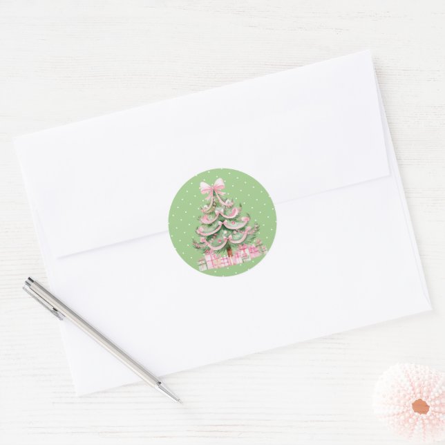 Christmas  classic round sticker (Envelope)