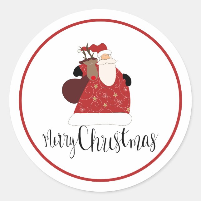 Christmas Classic Round Sticker (Front)