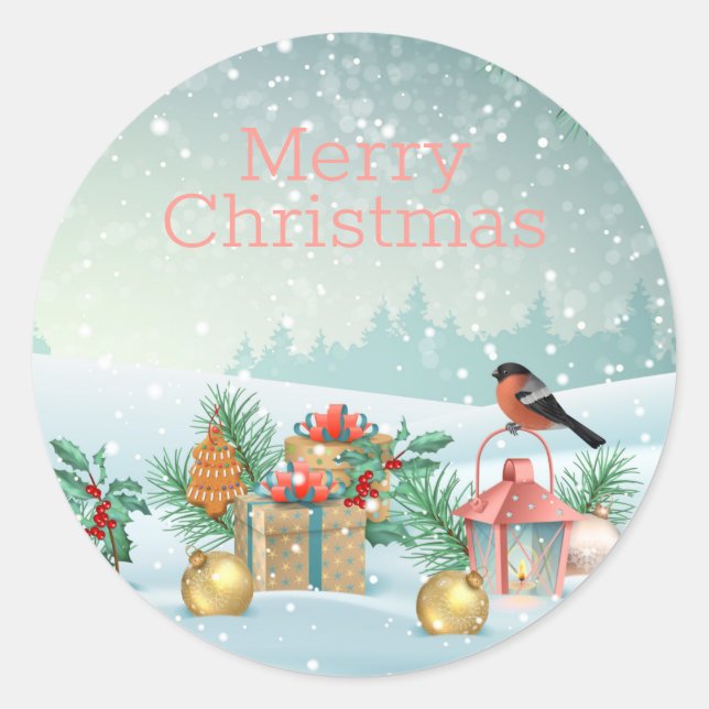 Christmas Classic Round Sticker (Front)