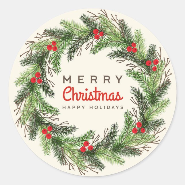 Christmas Classic Round Sticker (Front)