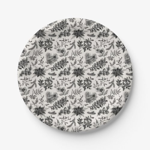Christmas Classic Vintage Pattern Paper Plates