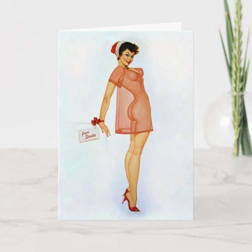 Christmas Classic Vintage pin up girl card