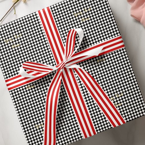 Christmas Classy Chic Red White Stripes Gift Wrap Satin Ribbon