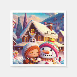 Christmas Clay Playday Gingerbread Snowman Winter  Napkins