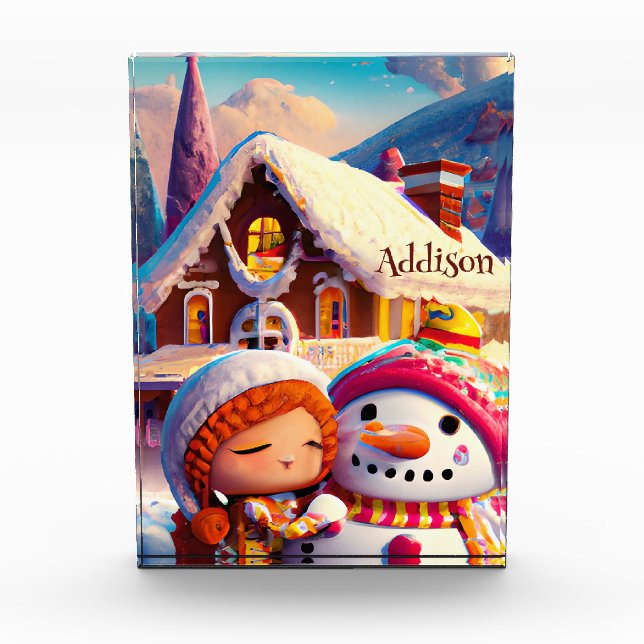 Christmas Clay Playday Gingerbread Snowman Winter  Photo Block (Front)