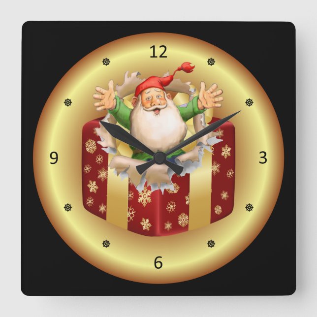 Christmas Clock ~ Santa ~ Breaking Through ~ (Front)